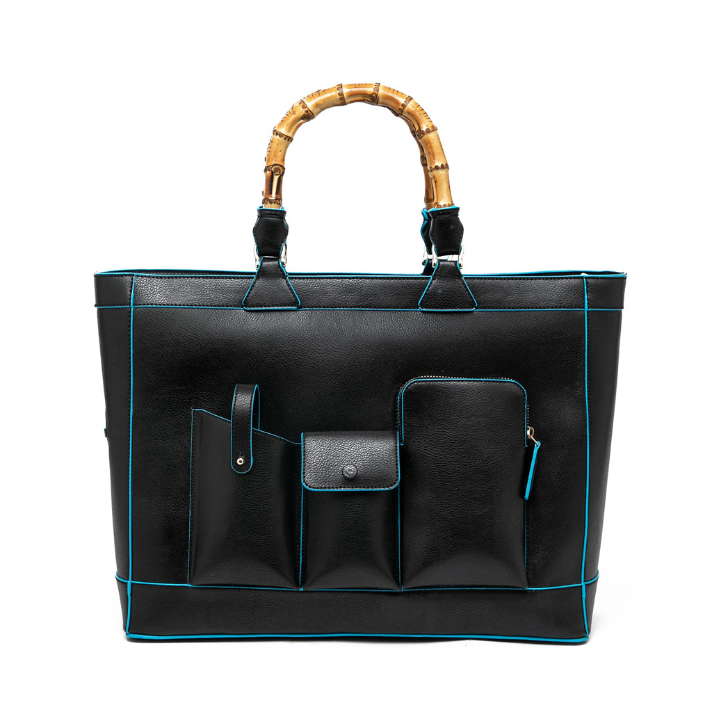 HIE Ester Tote Versatile Vegan Leather Bag & Detachable Sling Strap And Top Handles | Fits Upto 16 Laptop | Tote Bags for Women For Office Use, Work.