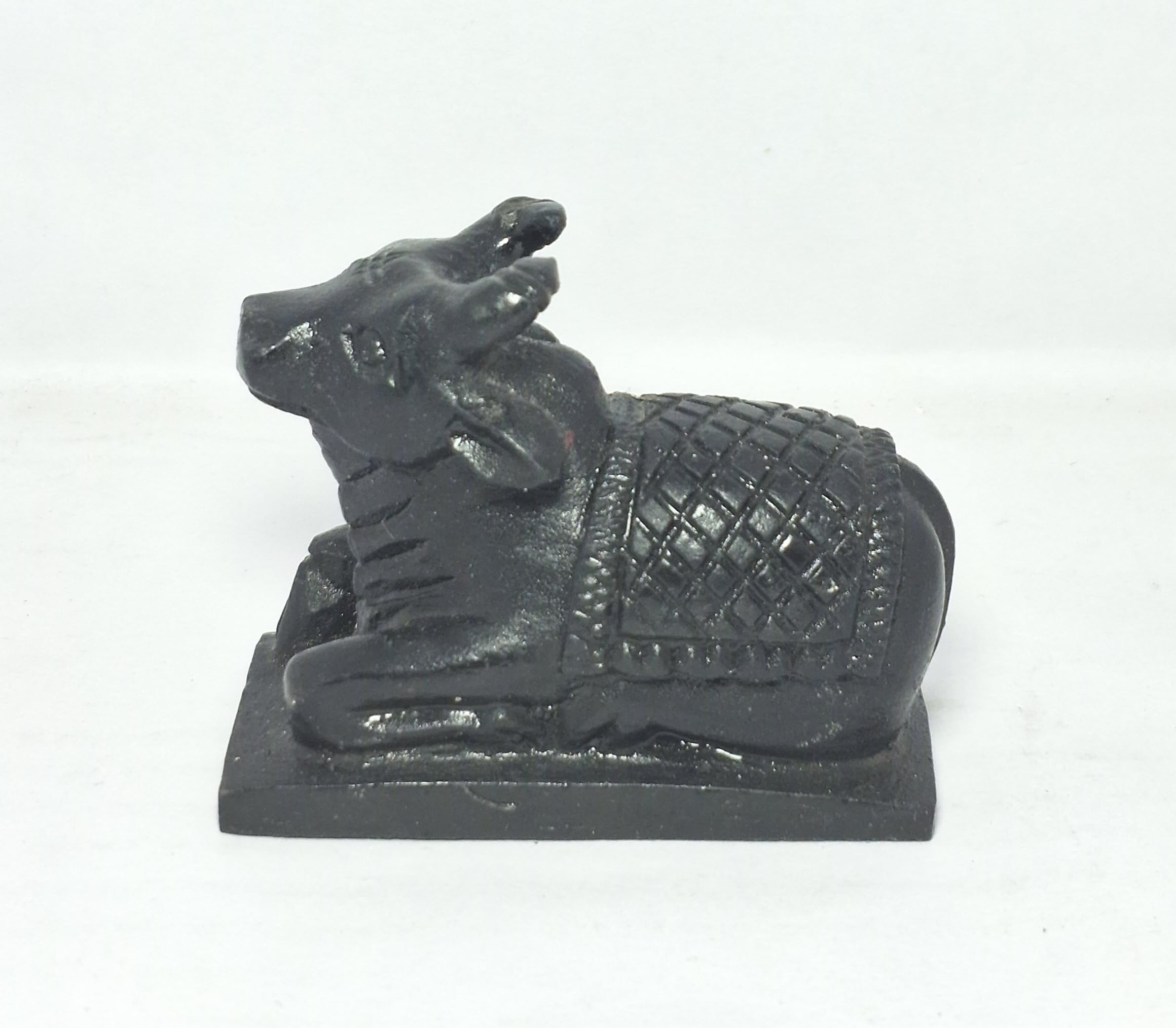 TEJASWI Craft Black Marble Shiva Nandi for Daily Daily Pooja Purpose|Home Temple|car deshboard.