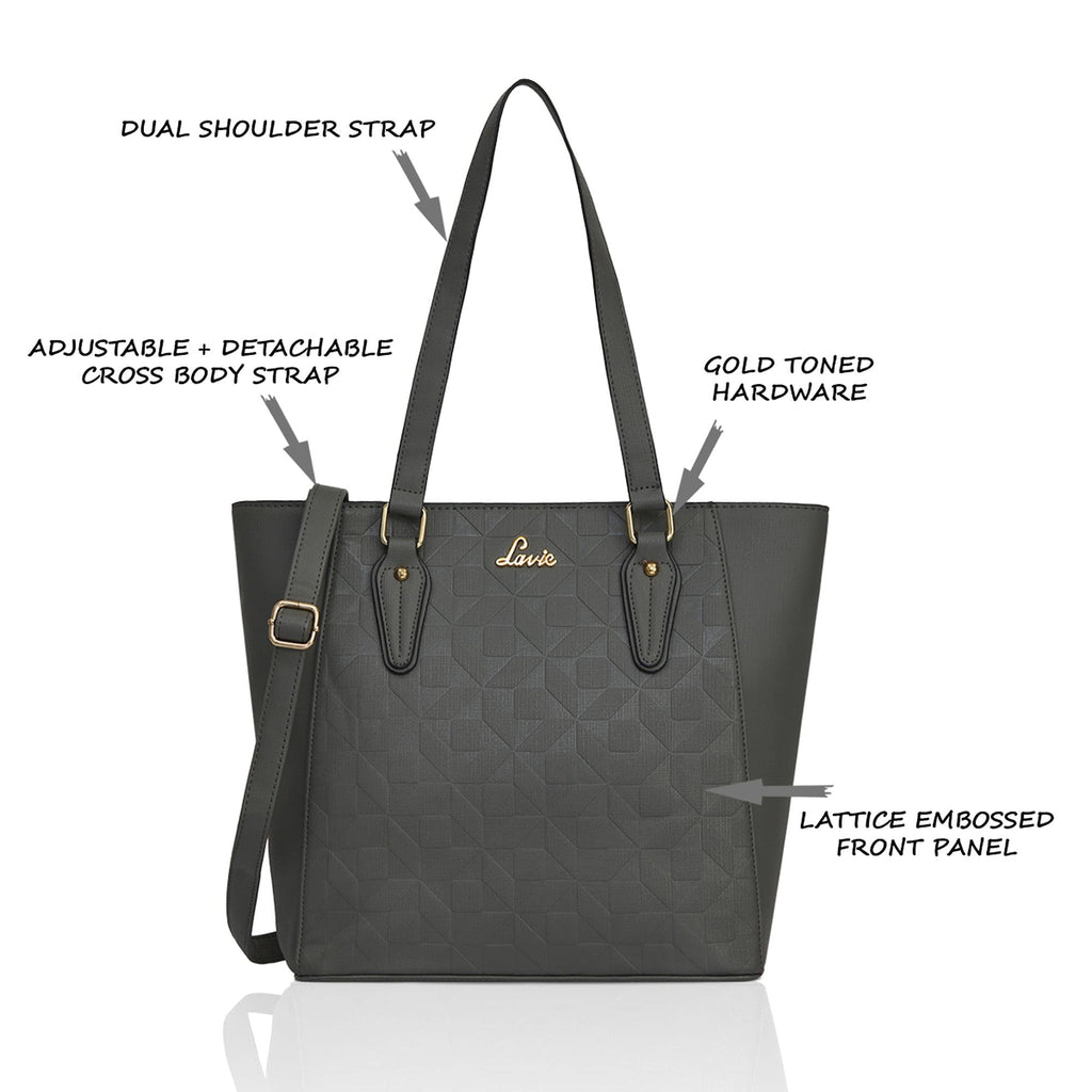 Lavie Zarya Med VT Women's Tote Bag (Grey)(HTBR851036M3)