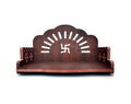 DIVOKAH® MDF Small Wooden Temple/Wall Shelves/sinhasan/Pooja Stand/Hindola (8.5 in * 6 in * 5.5 in) (8 MM Plywood Thickness) (SNS BR SWASTK)
