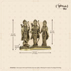 Shilpkala 4.3 Inch Brass Ultra Fine Ram Darbar Idol for Home & Office, Pooja, Table Decor, Worship & Gift