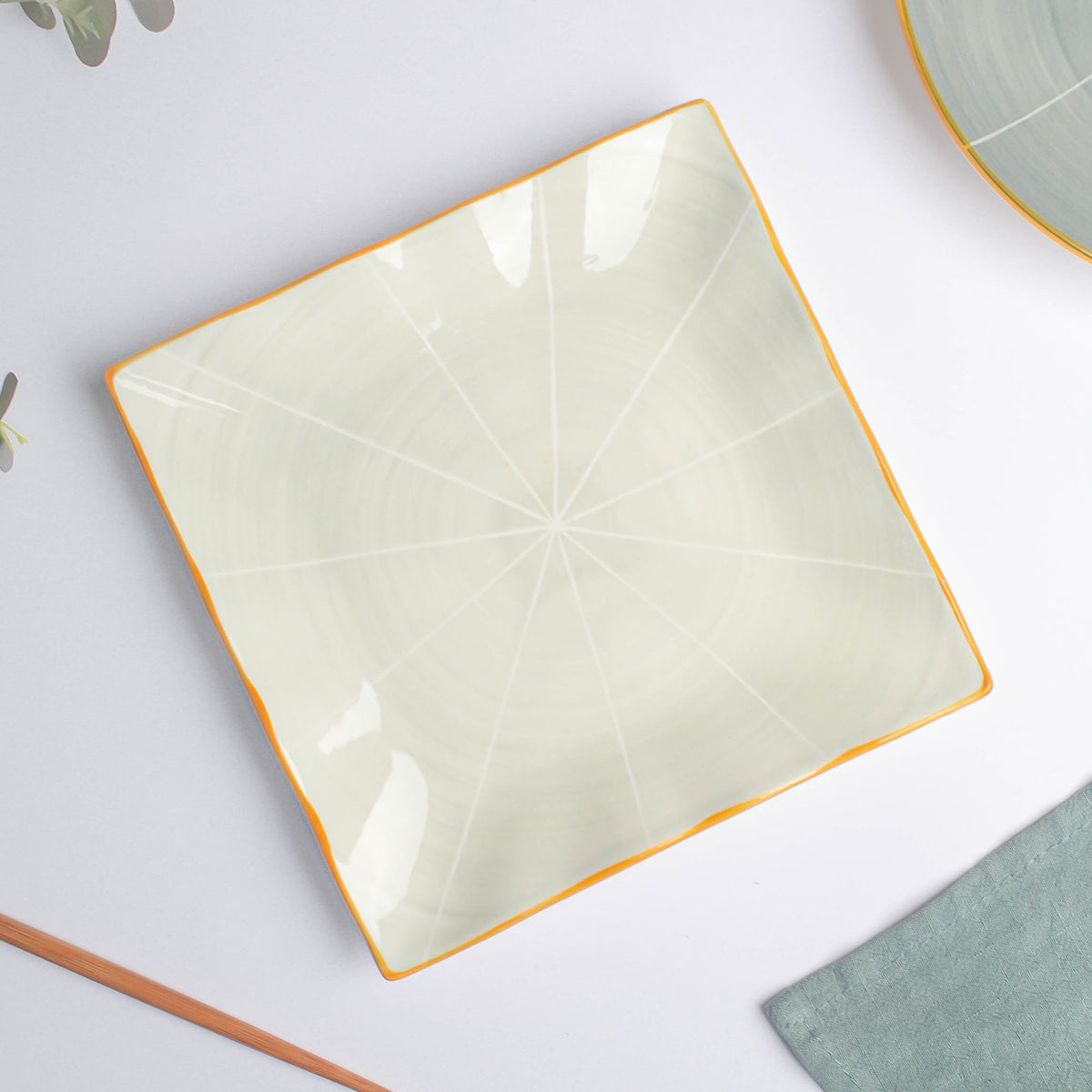 Willow Light Grey Square Snack Plate 7.5 inch Nestasia