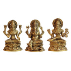 ARTVARKO Brass Lakshmi Ganesha Saraswati Idol Ganesh laxmi Murti Statue for Puja Home Office Success Entrance Decor Diwali Pooja Good Luck Gift 7 Inches