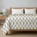 AYKA 100% Cotton Dohar Double Bed 85x96 Inch (216x244 cm) | 150 GSM Lightweight Cooling AC Blanket | Soft Breathable Modern Style Summer Comforter | Reversible Printed Quilt (9, Double) Kafalo