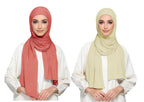 ICW Women's UV Protection Light Weight Jersey Cotton Summer Scarf Stoles Shawl head scarves for girls Dn03 (Pack of 2) (COLOUR5)