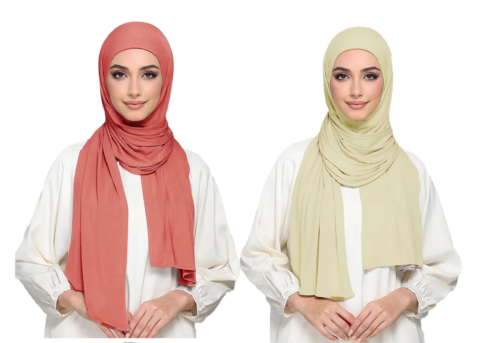 ICW Women's UV Protection Light Weight Jersey Cotton Summer Scarf Stoles Shawl head scarves for girls Dn03 (Pack of 2) (COLOUR5)