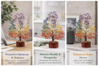 YADAVA Natural Seven Chakra Gemstone Money Tree for Positive Energy & Good Luck | Feng Shui Crystal Bonsai Showpiece for Living Room & Office | Healing Crystals Spiritual Home Decor Gift (300 Beads)