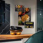 VIBECRAFTS Kitchen's 4 Pieces Canvas Wall Painting Fitted With Wooden Frame For Home | Kitchen | Gifts (PTVC4Pcs3_15507)