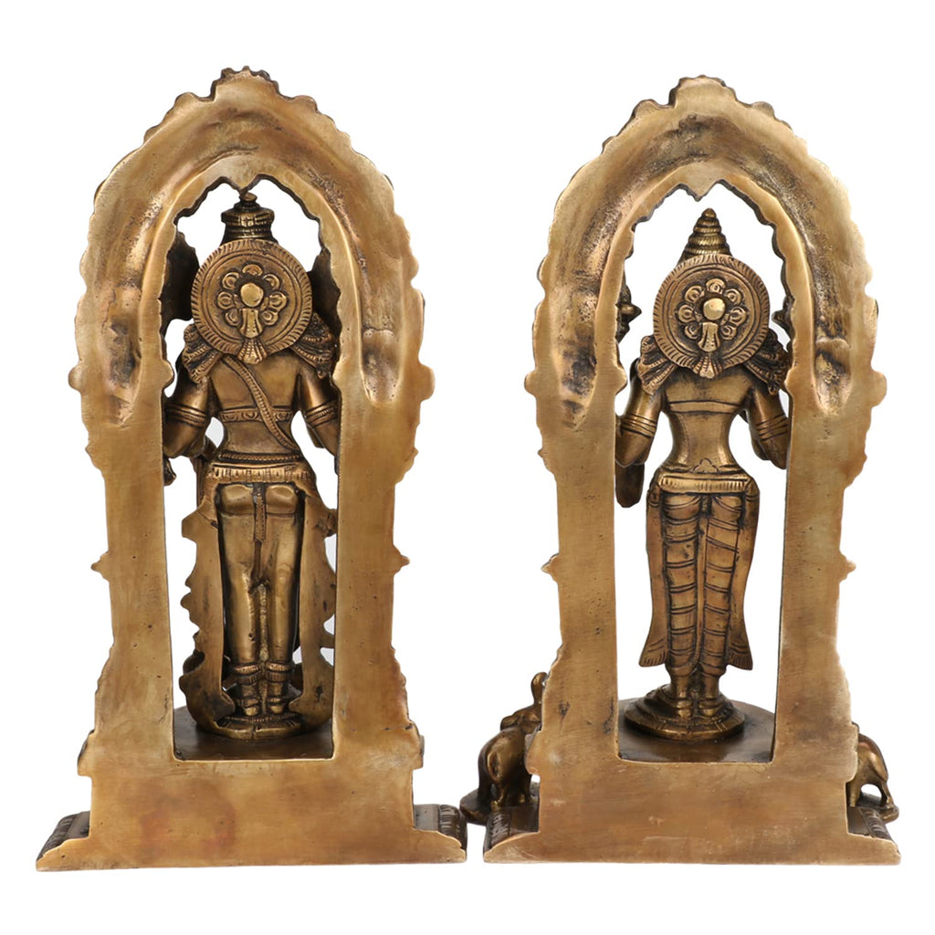 ARTVARKO Brass Vishnu Laxmi Narayan Murti Standing Vishnu Lakshmi Statue Showpiece for Home Decor Puja Items and Gifts 9 Inches