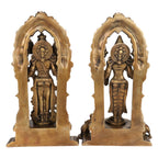ARTVARKO Brass Vishnu Laxmi Narayan Murti Standing Vishnu Lakshmi Statue Showpiece for Home Decor Puja Items and Gifts 9 Inches