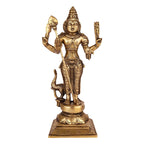 ARTVARKO Brass Lord Murugan Kartikeya Murugana Kumaraswamy Karthikeya Standing Idol Swaminatha Skanda Murti Swami Ji Brass murti 12 Inch