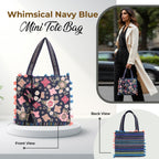 Boho Girl Mini Tote Bag for Women Whimsical Jacquard Handbag with Adjustable Strap Stylish and Elegant Ladies Crossbody Shoulder Purse, Sling Bag Perfect Birthday, Anniversary and Wedding Gift