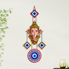 Artvibes Mandala Ganesha Evil Eye Wall Hanging for Home Entrance | Lucky Nazar Battu MDF Wall Decor | Vastu Wall Art for Living Room | Office | Bedroom & Main Door | Gift Item (WH_8554N)