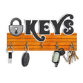 Artvibes Unique Stylish Wooden Key Holder for Wall Decor with Stylish Stainless Steel 5 Hooks Beautiful Key Organizer for Home Decoration(KH_811), Brown