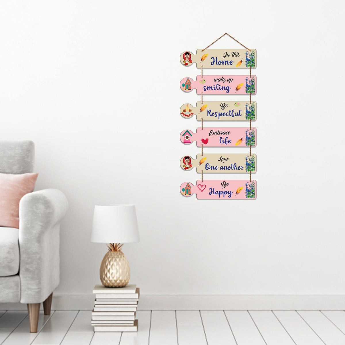 Artvibes Wood Home Quotes Decorative Wall Hanging For Living Room | Bedroom | Home Decor | Gifts Item | Wall Hangings For Home Decoration (Wh_6006N)