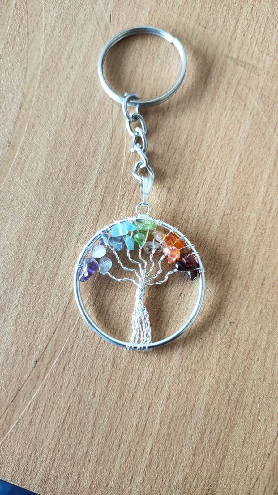 Shivalaya Gems Crystal 7 Chakra Life of Tree Keychain