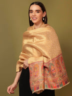 Pashmoda Women Silsila Zari Kaani Fine Wool Shawl (Size: 40x80in, 101x203cm) ZSS03