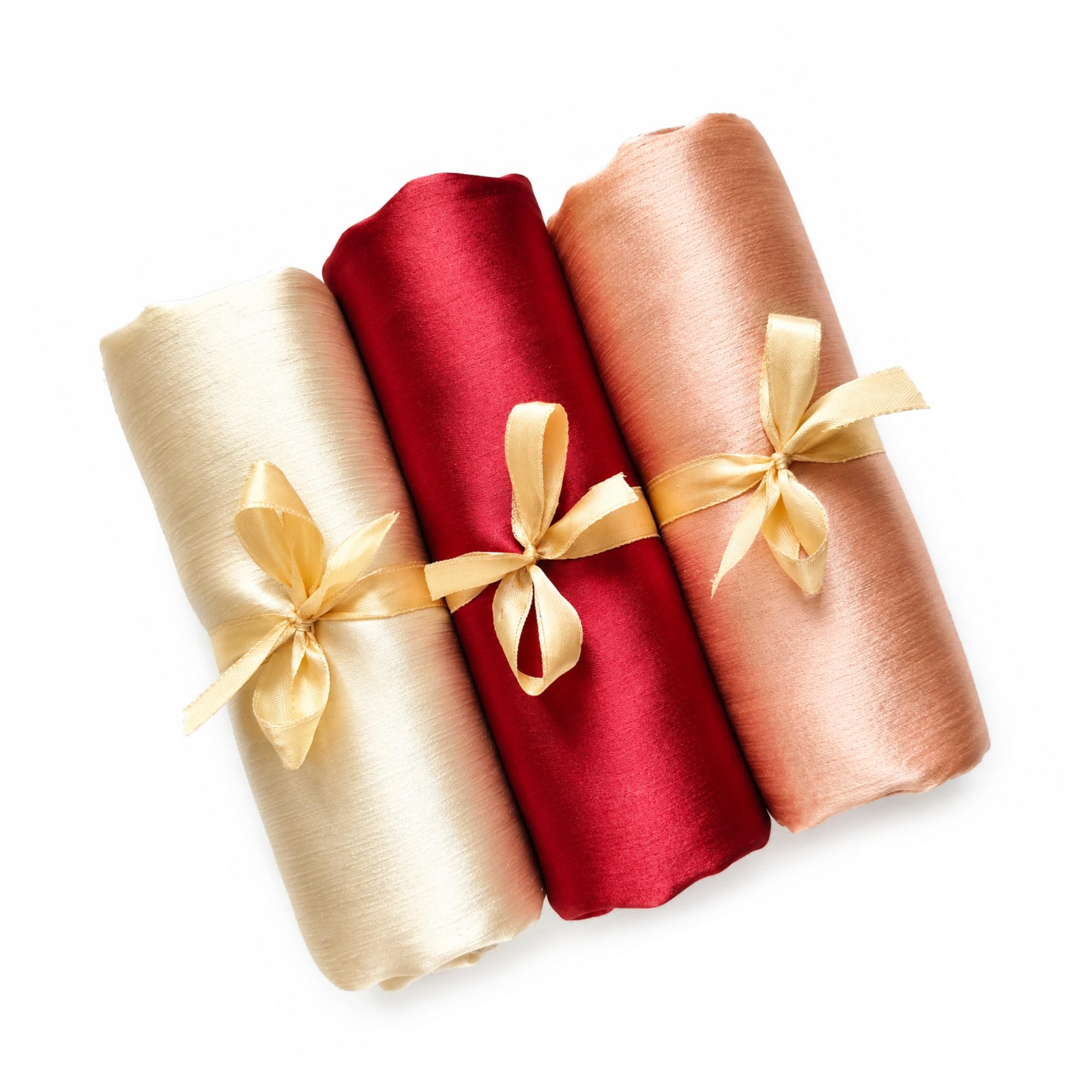 Leaf & FEATHER™ Muna Satin Hijab Scarf for Women | Satin Hijab Set Pack of 3 | 200 x 70 cm | Silky & Lightweight | Elegant Daily Wear & Occasion (1. Cream White - Crimson Red - Beige)