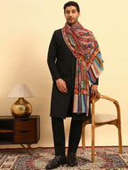 Pashmoda Men Rangdil 100% Pure Wool Fabric Kalamkari Embroidered Stole (Size-28x80in, 71x203cm) MKAST02