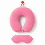 ONOTIC Kids Travel Neck Pillow, Comfort Support for Boys Girls, Neck Pillow for Girls Boys, Travel Accessories (Pig with Eyes Mask)
