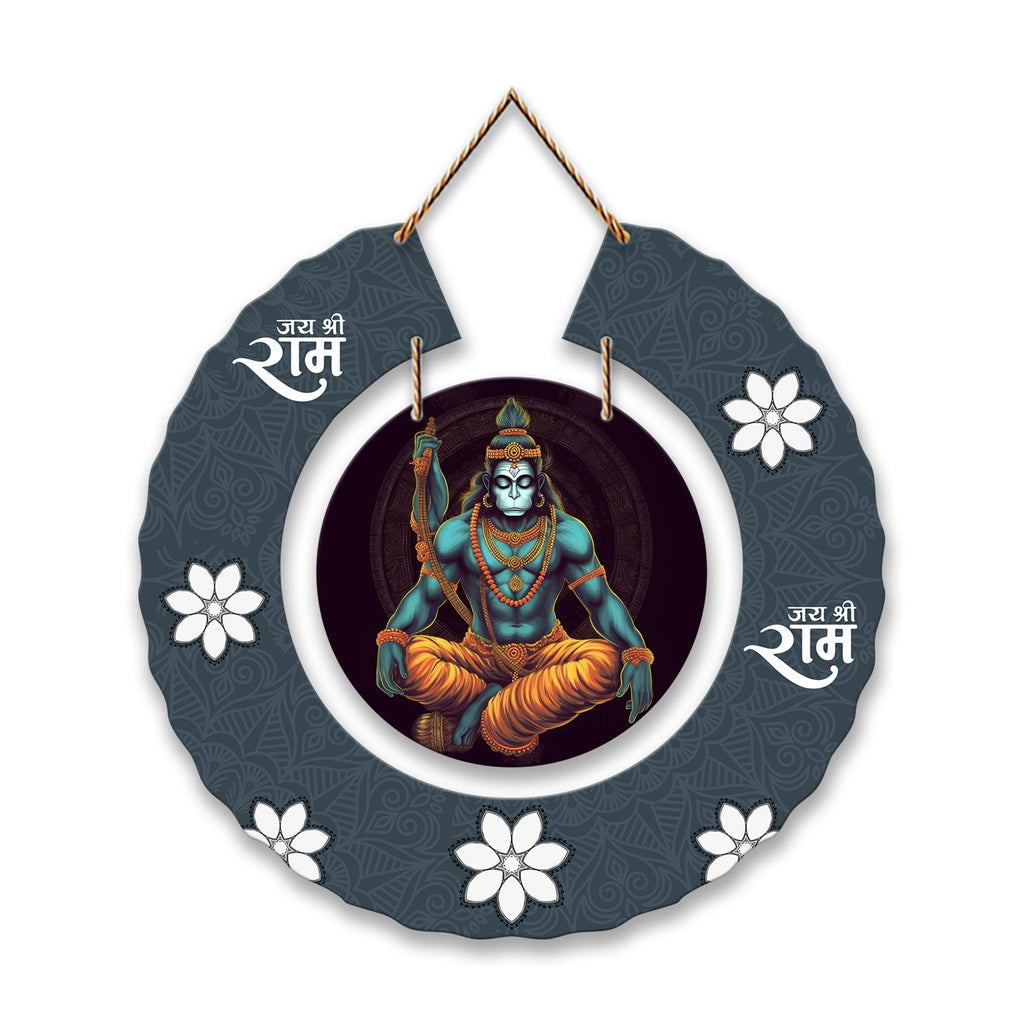 Artvibes Bajrangbali Round Shape MDF Wooden Wall Art for Home Decoration | Spiritual Decor Items | Wall Art Paintings | Wall Poster | Wall Accents| Stylish Modern Artwork | Gift Items (WH_9811N)