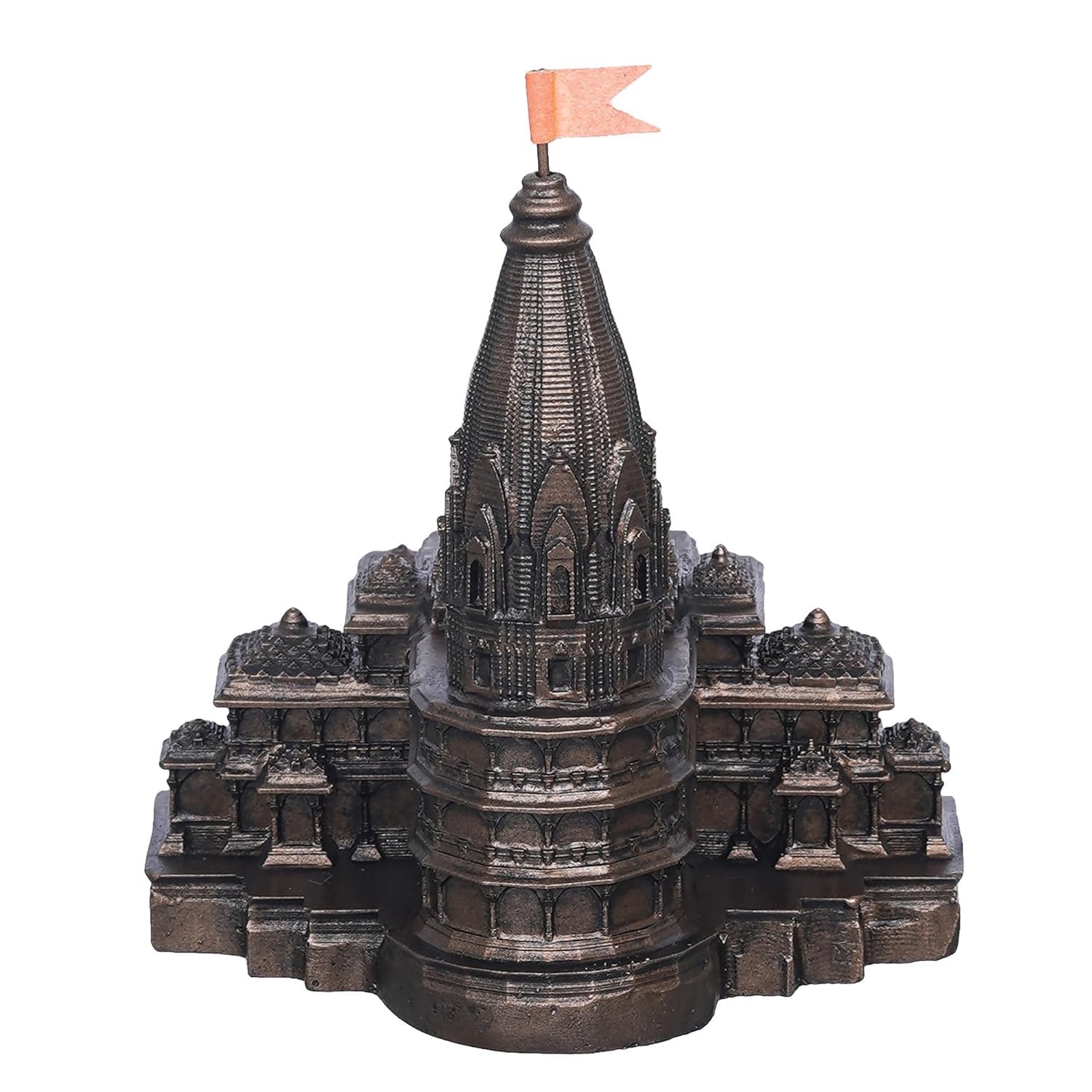 CraftChakra Ram Mandir Ayodhya Model 3D Authentic Design | Ayodhya Ram Mandir Model Resin for Home Temple Home Decor & Gifts (9 Inch Length), Grey