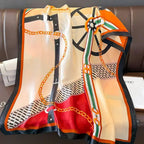 SWANKY Silk Stoles For Women Stylish Latest, Scarf for ladies & Girls, Head Neck Scarves, duppatta for girls (Red & Cream)
