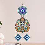 Artvibes Shri Ganesh Evil Eye Protection Wall Hanging for Home Entrance | Nazar Battu MDF Wall Decor | Positive Energy Vastu Art for Living Room | Hallway | Office & Balcony | Gift Item (WH_8555N)