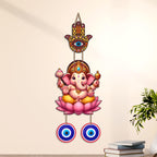 Artvibes Vinayaka Evil Eye Nazar Battu Hanging for Main Door Decor | Sacred Ganesha Wall Art for Home Entrance Living Room Office | Vastu Good Fortune Positive Energy Gift (WH_8564N)