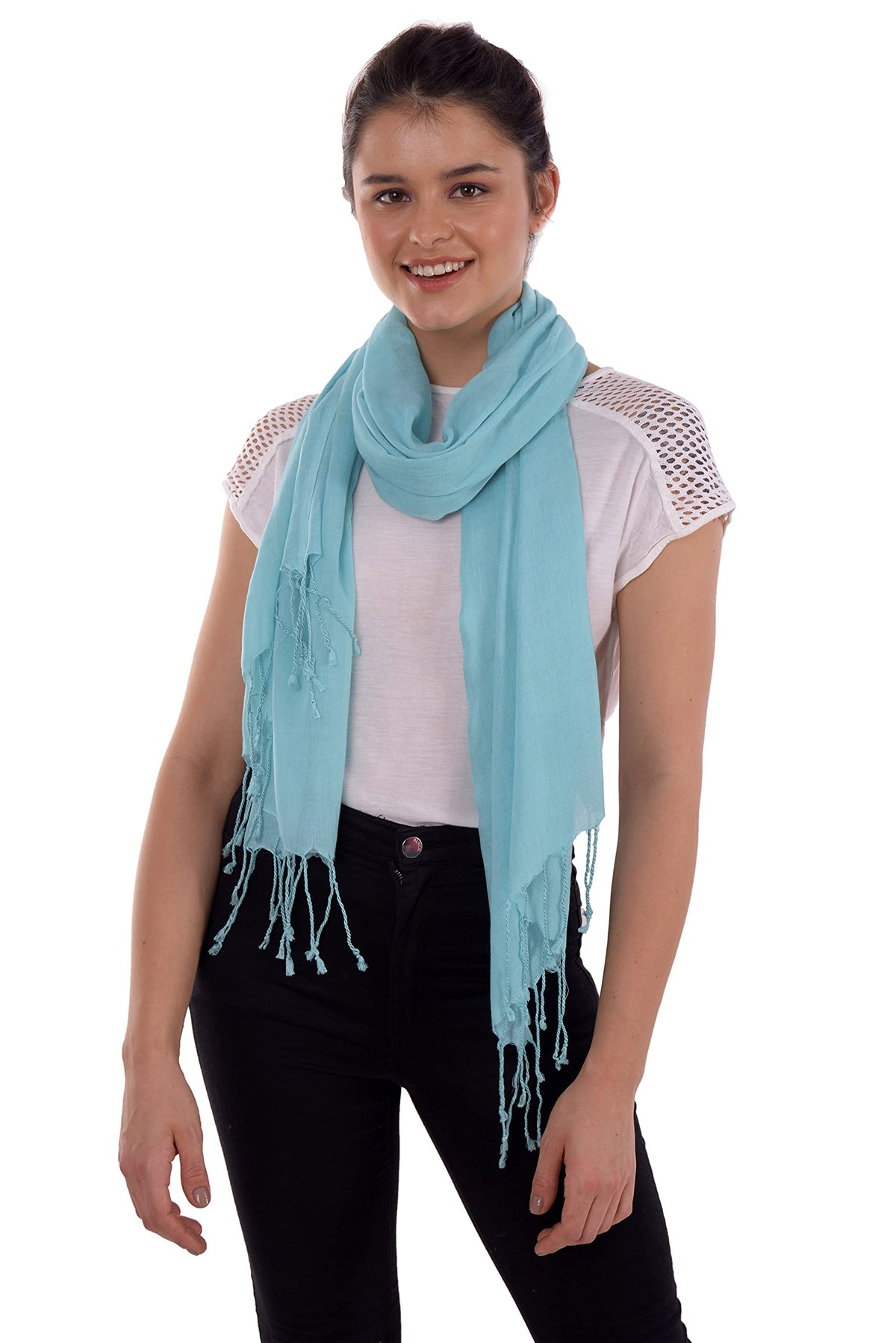 KISER Cotton Scarf for Women | Lightweight Ladies Stole for Summer | Soft Breathable Dupatta Style Scarf | 70 x 180 cm