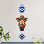 Artvibes Vinayaka Evil Eye Wall Hanging Decor for Home and Office | Nazar Protection Hanging for Entrance Door Living Room Temple | Vastu Positive Energy Good Luck Decorative Gift (WH_8557N)