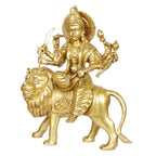 ARTVARKO Brass Durga Maa Sherawali MATA Devi Goddess Sitting on Lion Statue Idol for Home Décor Puja Temple Mandir Showpiece Gifts 17 Inch