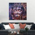 VIBECRAFTS 3 Pieces Peaceful Buddha Face Canvas Wall Painting Fitted With Wooden Frame For Home | Office | Living Room | Gifts (PTVC3Pcs1_9592)