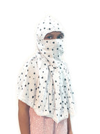 HETVIN Cotton Face Scarf for Girls – Soft, Breathable, and Adjustable – Perfect for Outdoor Activities, Travel, and Everyday Wear – Protection Against Dust, Wind, and Sun (Black Heart Baby Scarf)