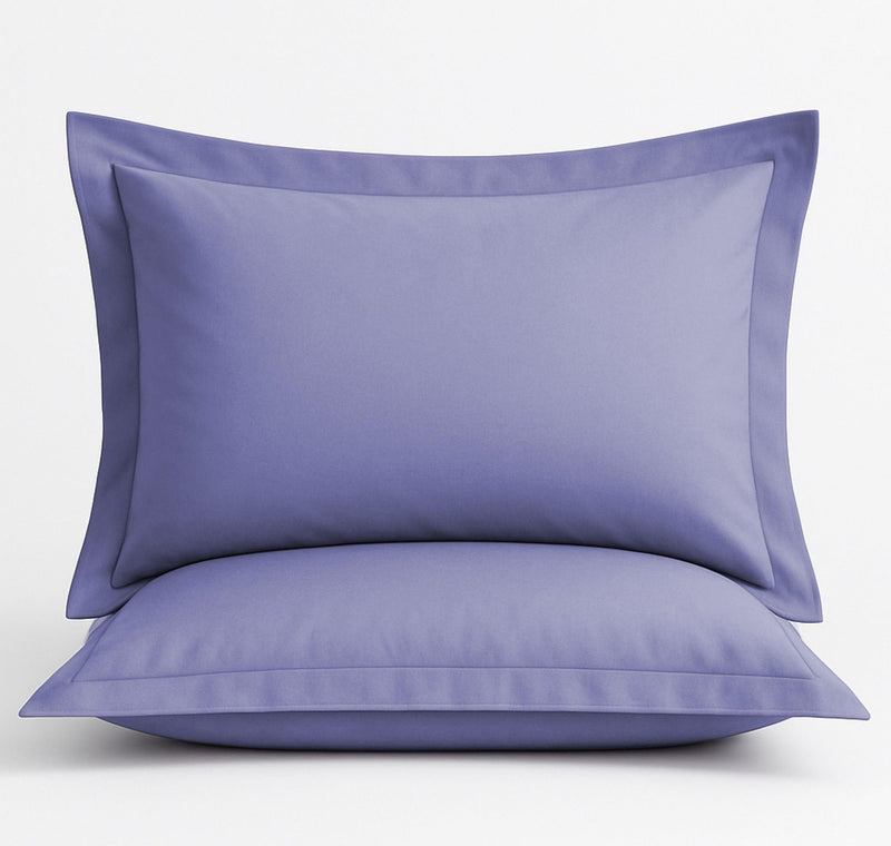 BSB Homes® Luxury Cotton Solid Flanged Pillow Covers | Ultrasoft Breathable Flap Closure | Pack of 2 Pillow Covers King Size (Lavander, 18 x 28 Inches)