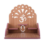Lakhaji Wooden Wall Mounted Hanging Puja Temple Wood God Stand for Pooja Room (27.94 x 27.94 x 27.94 CM) (Beige)