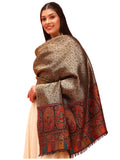 Pashmoda Women Silsila Zari Kaani Fine Wool Shawl (Size: 40x80in, 101x203cm) ZSS03