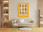 British Terminal Traditional Temple Design Photo Frame with Hanging Bells, Wall Art for Living Room (24x36 inch)