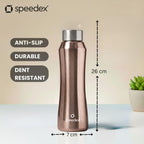 Speedex Stainless Steel Water Bottle 1 Ltr, Leak Proof Screw Cap, BIS Approved 1000 ml Metal Bottle For Daily, Office, School, Gym, Travel Use for Men, Women, Kids, Adults, Copper Gold, Set of 4