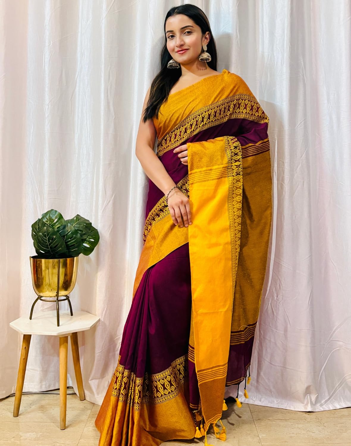 dB DESH BIDESH Women's cotton saree for woman new, collection handloom sarees for women cotton linen design farewell georgette party, wear sarees wedding summer trending cotton sarees for women