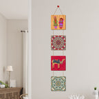 Artvibes Camel & Village Theme Traditional Rajasthani Folk Art Decorative Wall Art MDF Wooden Wall Hanger for Living Room | Home Decor | Wall Accent | Wall Illustrations | Gift Items (WH_3304N)