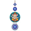 Artvibes Shri Ganesha with Evil Eye Wooden Wall Hanging For Luck Properity For Home Decoration | Livingroom | Spiritual Decor Items | Wall Illustrations | Ethnic Wall Decor | Wall Art Print (WH_8510N)