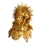ARTVARKO Big Brass Lord Hanuman Ji Bust with Gada on Shoulder Murti Bajrangbali Bhagwan Statue Height 14.5