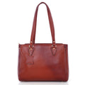Richsign Leather Accessories Full-Grain Natural Leather Top-Handle Satchel Handbags & Shoulder Tote Bags For Women (Dimension- L-13 X H-10 X W- 5 Inch, Weight- 0.8kg / 800g (Brown)