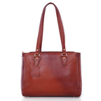 Richsign Leather Accessories Full-Grain Natural Leather Top-Handle Satchel Handbags & Shoulder Tote Bags For Women (Dimension- L-13 X H-10 X W- 5 Inch, Weight- 0.8kg / 800g (Brown)