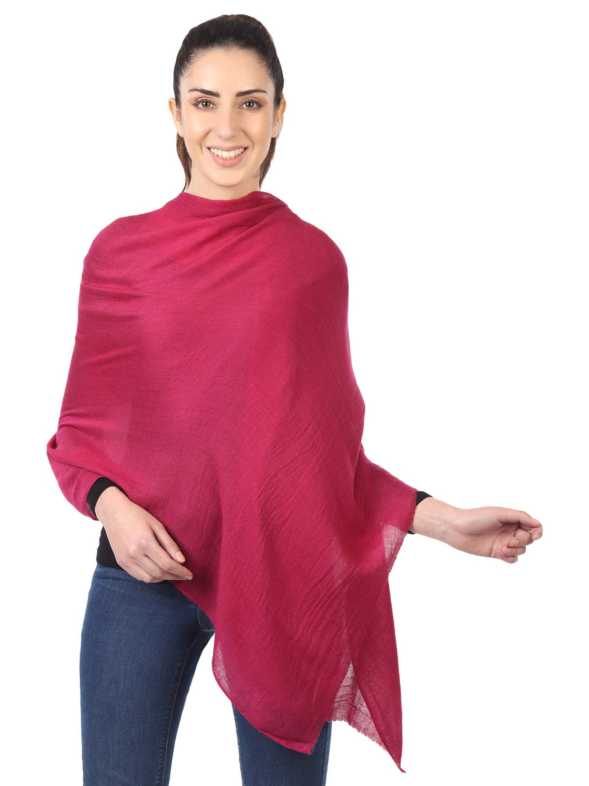 MUFFLY Fine Blended Ultra Soft & Warm Wool Silk Unisex Pashmina Shawl, Stole & Wrap with Hanger