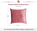 RD TREND® Premium Velvet Cushion Covers Set of 2 | Soft Decorative Throw Pillowcases for Sofa, Bed & Living Room | Cushion Cover 24 inch x 24 inch (60x60 cm) Dusty Rose
