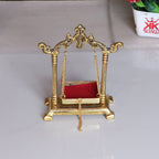 KridayKraft Laddu Gopal Jhulla Palana Metal Gold Plated for Your kanha Metal Krishna jhulla palna Religious Gift Article.