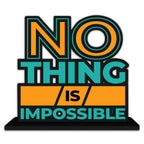 Artvibes Wooden Idols and Figurine Nothing is Impossible Quotes Table Decor for Office Desk Showpiece | Home Decoration | Living Room | Modern Gifting Item (SP_1144)