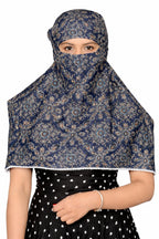 DEEPNYRA - LIVING STYLE Scarf Face Full Covering With Mask Head Hair Wrap Sun Protection For Women Cotton Printed Square All Season Wear (GREYCARRY)